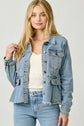 Denim peplum jacket