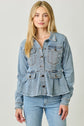 Denim peplum jacket