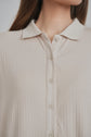RIBBED BUTTON DOWN DRESS