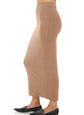 MODAL MIDI SLIM SKIRT (CAMEL)