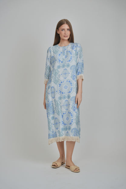 BEACH HOUSE DRESS (BLUE PAISLEY)