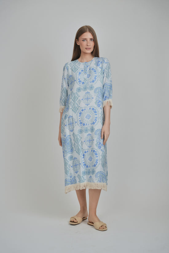 BEACH HOUSE DRESS (BLUE PAISLEY)