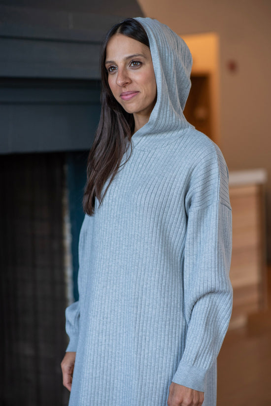 RIBBED HOODIE DRESS *PLUS SIZE*