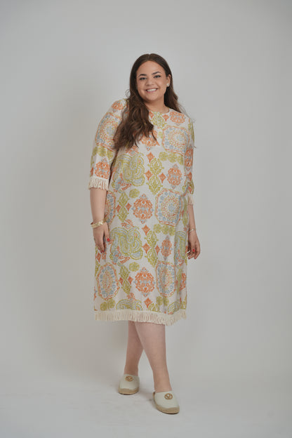 BEACH HOUSE DRESS (ORANGE PAISLEY)