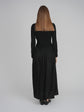 KNIT SATIN COMBO DRESS (BLACK)