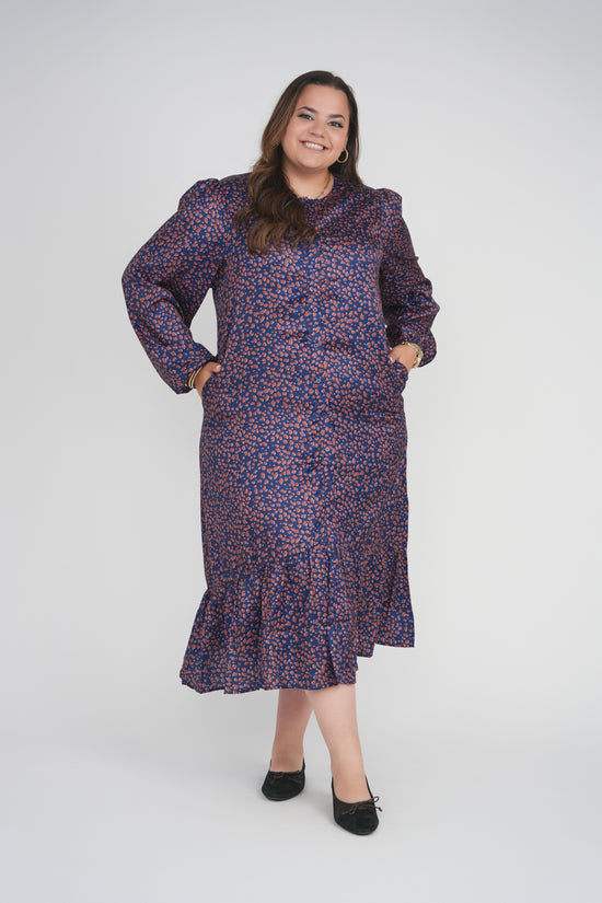 HAILEY DRESS (NAVY/RUST)