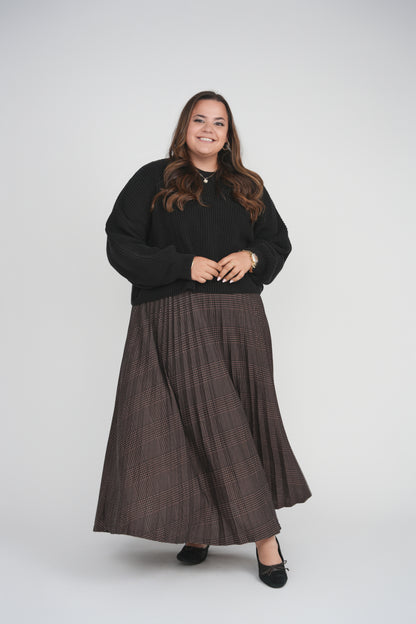 CROPPED KNIT SWEATER (BLACK)