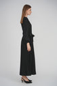 BELTED PLEAT DRESS (BLACK)