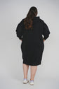 HOODIE ZIP UP DRESS (BLACK)