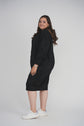 HOODIE ZIP UP DRESS (BLACK)