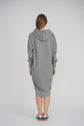 HOODIE ZIP UP DRESS LONG LENGTH 41" (CHARCOAL)