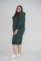HOODIE ZIP UP DRESS LONG LENGTH 41" (HUNTER)