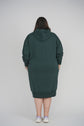 HOODIE ZIP UP DRESS LONG LENGTH 41" (HUNTER)