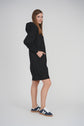 HOODIE ZIP UP DRESS (BLACK)