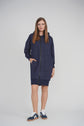 HOODIE ZIP UP DRESS SHORT LENGTH 38" (NAVY)