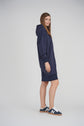 HOODIE ZIP UP DRESS SHORT LENGTH 38" (NAVY)