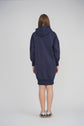 HOODIE ZIP UP DRESS SHORT LENGTH 38" (NAVY)