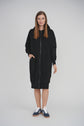 HOODIE ZIP UP DRESS (BLACK)
