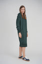 HOODIE ZIP UP DRESS LONG LENGTH 41" (HUNTER)