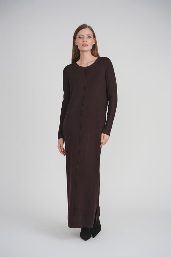 SWEATER MAXI DRESS (BROWN)