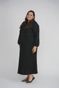 BELTED PLEAT DRESS (BLACK)