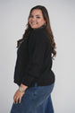 KNIT DENIM CARDIGAN (BLACK)