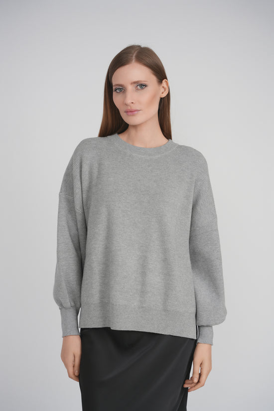 BUBBLE SLEEVE SWEATER (GREY)
