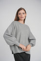 BUBBLE SLEEVE SWEATER (GREY)