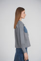 KNIT DENIM CARDIGAN (GREY)