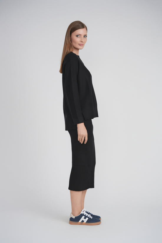 RIBBED 2 PCS. SET (BLACK)