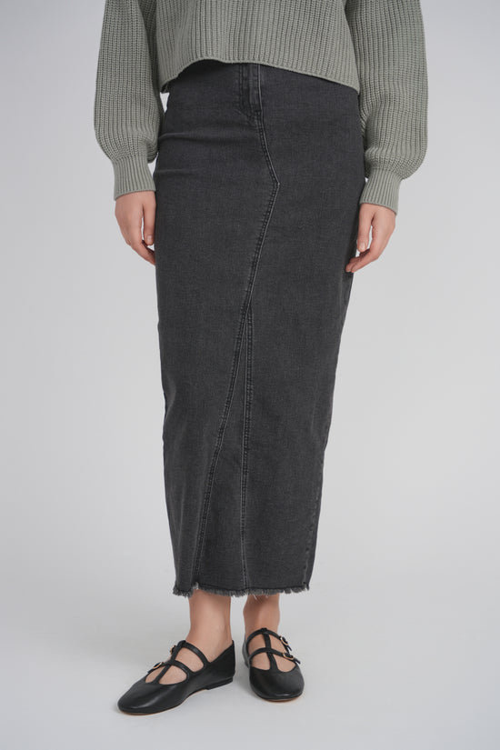 DENIM MAXI SKIRT (BLACK DENIM)