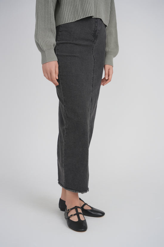 DENIM MAXI SKIRT (BLACK DENIM)
