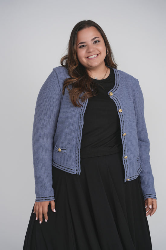 KNIT CARDIGAN (PERIWINKLE)