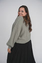 CROPPED KNIT SWEATER (GREY)