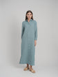 MAXI GAUZE SHIRT DRESS (SEAFOAM)