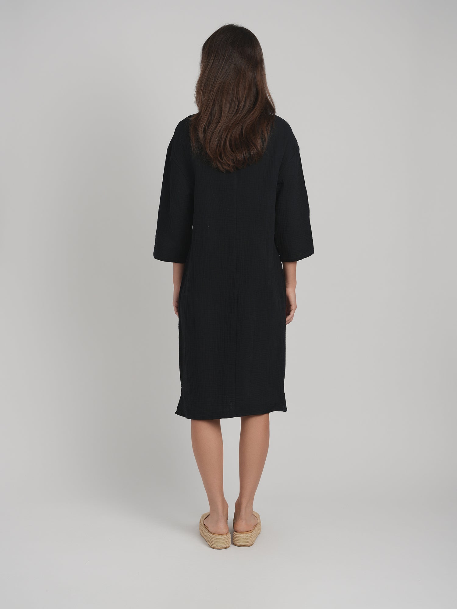 GAUZE DRESS (BLACK) mayasplaceny.com GAUZE DRESS (BLACK) mayasplaceny.com