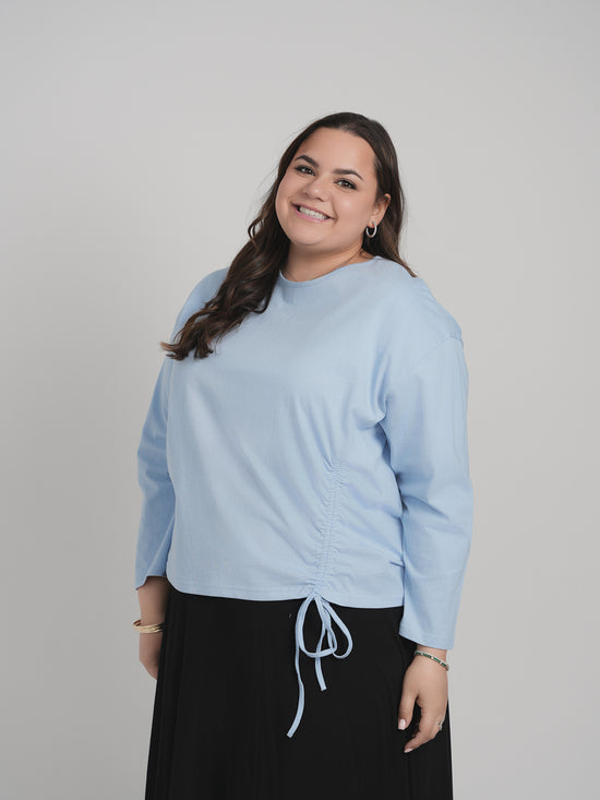 SIDE CINCH TOP (POWDER BLUE)