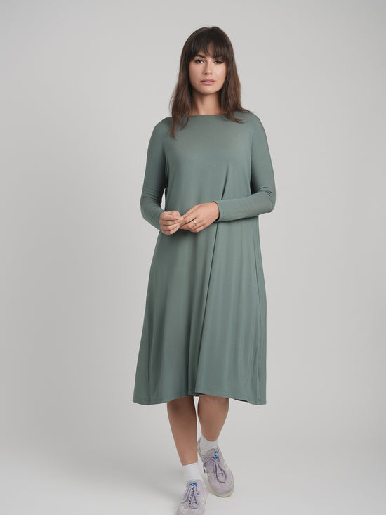 TUNIC DRESS SOLID JERSEY (DARK MARINE)
