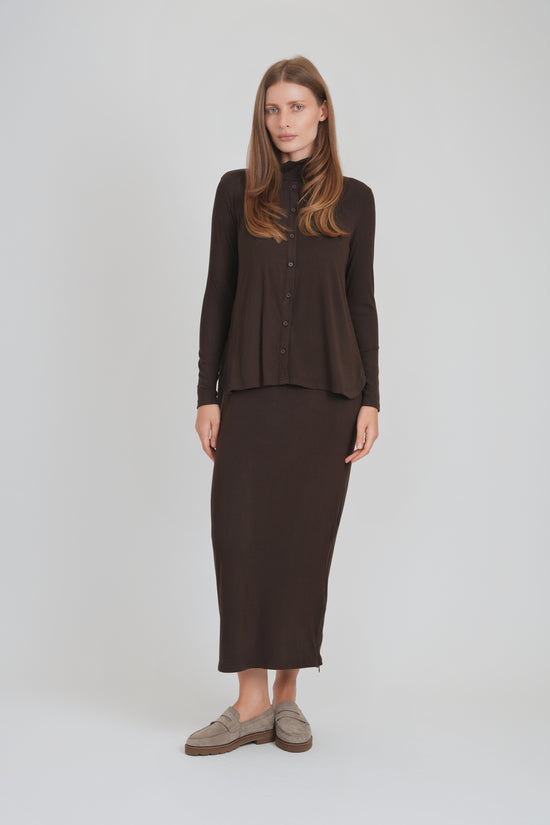 DUO DRESS (DARK BROWN)