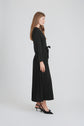 BELTED PLEAT DRESS (BLACK)
