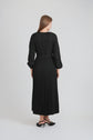 BELTED PLEAT DRESS (BLACK)