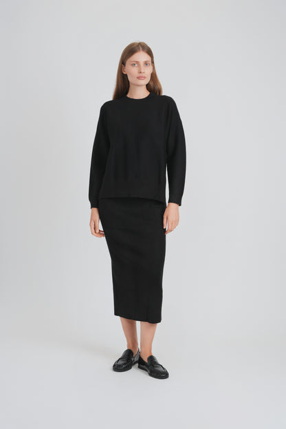 RIBBED 2 PCS. SET (BLACK)