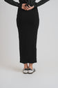 RIBBED MODAL MIDI SLIM SKIRT