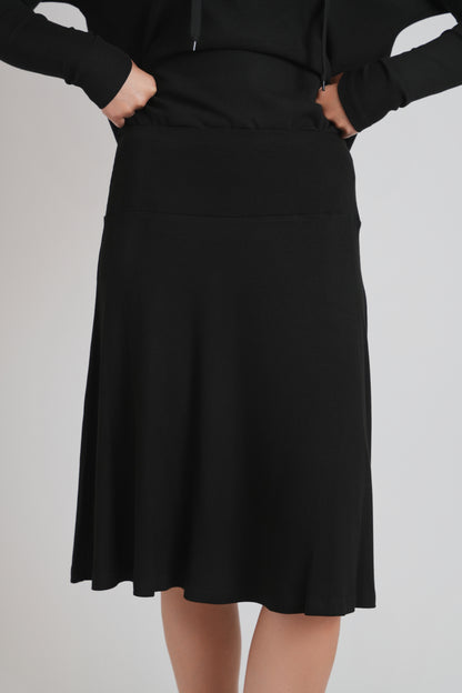 RIBBED SKYE SKIRT (BLACK)