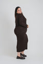 RIBBED 2 PCS. SET (BROWN)
