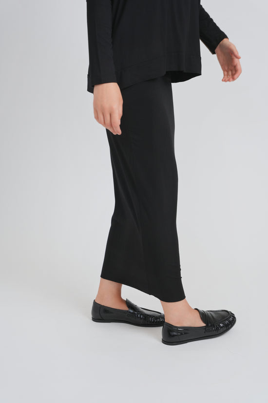 MODAL MIDI SLIM SKIRT (BLACK)