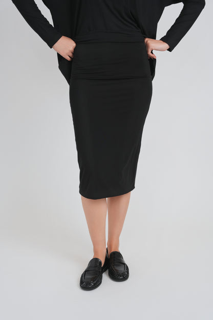 MODAL PENCIL SLIM SKIRT (BLACK)