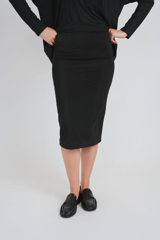 MODAL PENCIL SLIM SKIRT (BLACK)