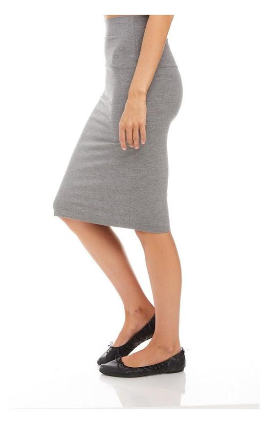 *MODAL PENCIL SLIM SKIRT (CHARCOAL)