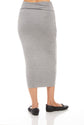 MODAL MIDI SLIM SKIRT (LIGHT H. GREY)